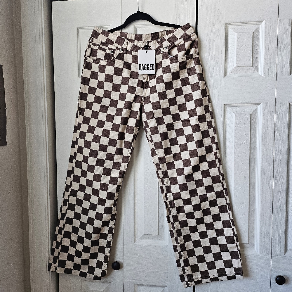 NWT Ragged Priest Rook Jean in Brown/Ecru